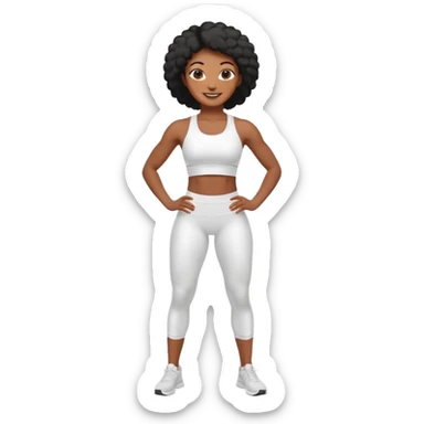 back woman in white sportswear Fit body sticker