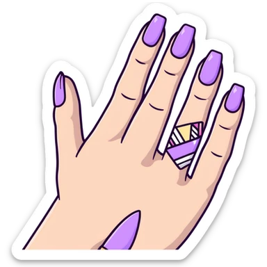lilac pastel manicure with nail art designs sticker