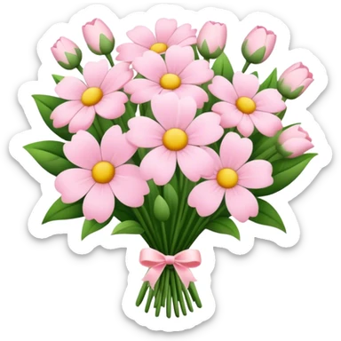 pale pink flower bouquet  sticker