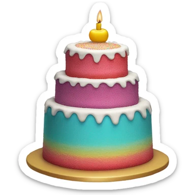 10th anniversay colorful cake sticker