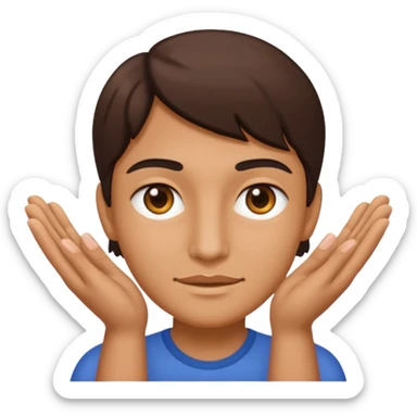 Tête qui a 2 mains l’une qui tient un 6 l’autre un 7 sticker