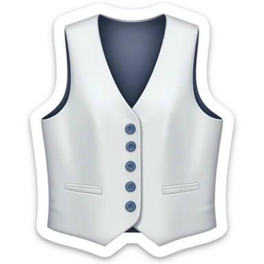 just a white women's vest garment with 3 buttons, no background, no model, only the clothing item sticker