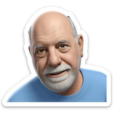 blue shirt old man portrait sticker