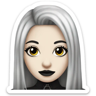Gothic girl with septum piercing happy sticker