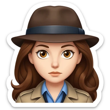 female detective with long hair sticker