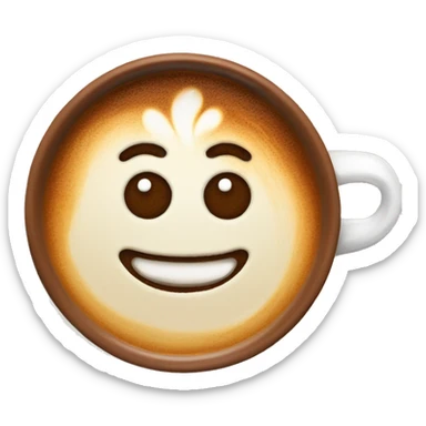 Coffee with latte art  sticker