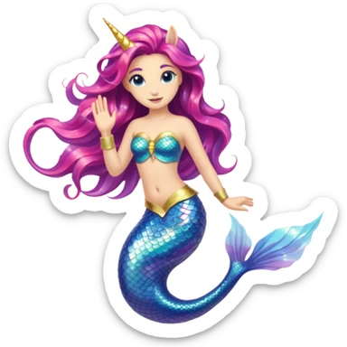 mermaid unicorn hybrid sticker