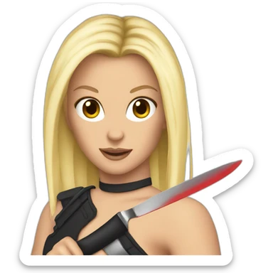 britney spears holding knives sticker