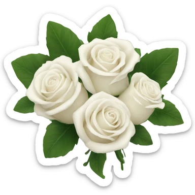 white roses bouquet sticker