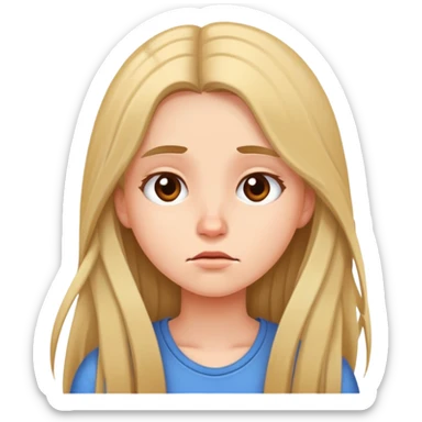 Chica de pelo largo aburrida  sticker