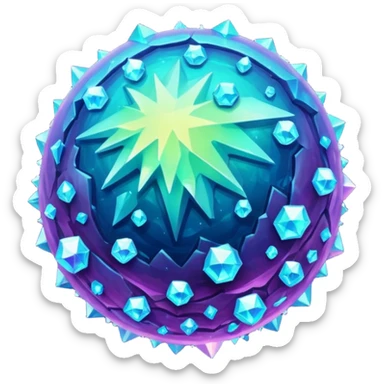 planet, surface covered in glowing crystals  sticker