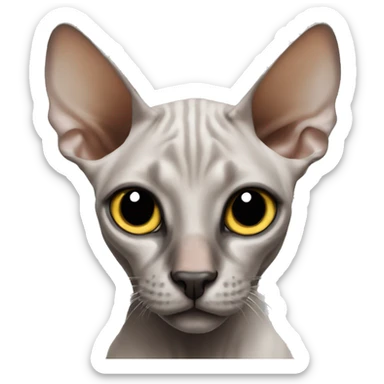 A sphinx cat with a black spot on its nose sticker