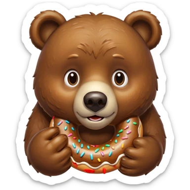 A lazy bear eats donut sticker