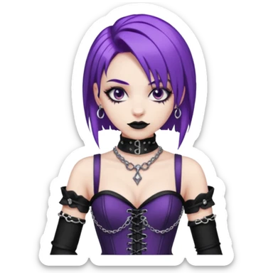 my nickname on the discord server is Little VIper, i have purple hair and an alt/goth style so like corsets and black with silver chains. i want a animated emoji with the text "'Lil Viper Mad" sticker