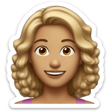 49 years old Woman brown eyes and hair smiling sticker