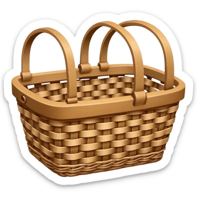 patterned empty wicker basket sticker