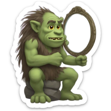 the troll and his mirror sticker