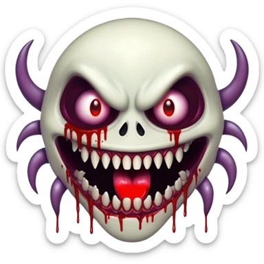 Scary exe sewerslvt monster scp with long teeth blood (no face)!!! glitch eyes glitch mouth  sticker