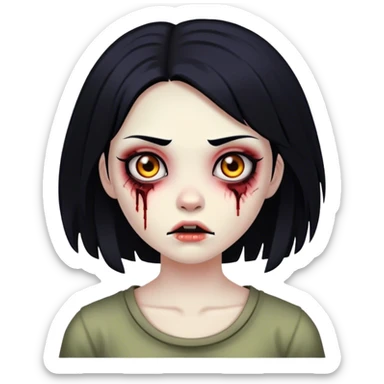 a girl zumbi with black hair sticker