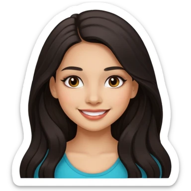 pretty girl dark long hair latina makeup sticker