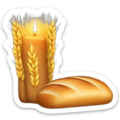Bread, wheat and candle sticker