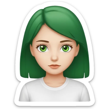 green eyed, white shirt girl sticker