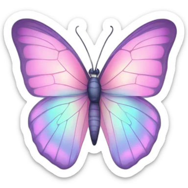 Pastel pink iridescent butterfly sticker