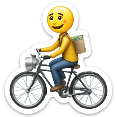 Money driving a bike  sticker