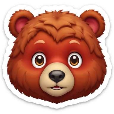 red bear face sticker