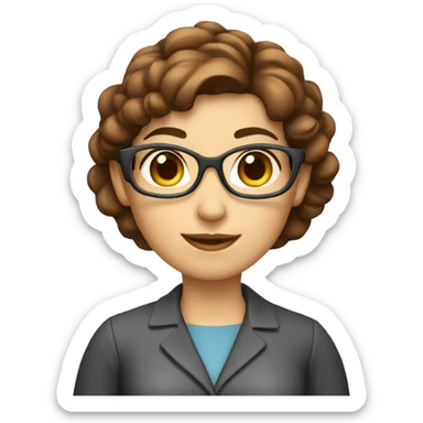 Cool Female Math Teacher with short brown hair sticker