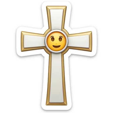 white cross with design sticker