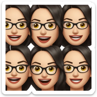 Megan Fox sonriente con lentes y hablando por teléfono sticker