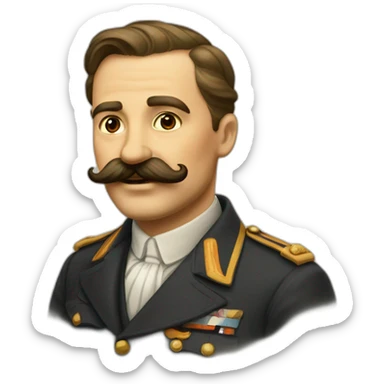 allemand a moustache dans les années 1940 sticker