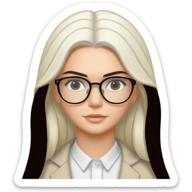 kendall jenner with long white hair and glasses sticker