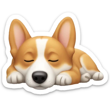 corgi dog sleeping  sticker