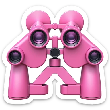 robotic 3d pink binoculars sticker