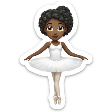 black girl ballerina in a white costume and tiara sticker