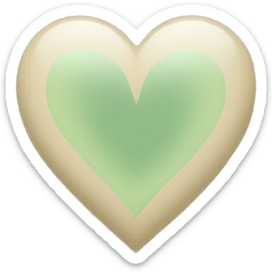 Pastel green-beige heart sticker