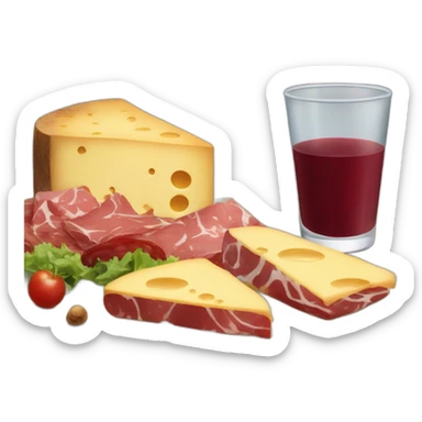 Charcuterie charcuterie cheese with cheese and a side salad for dessert  sticker