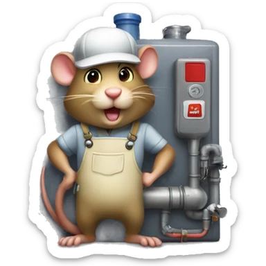 rat plumber furnace sticker