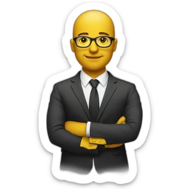 entrepreneur in a suit with yellow tinted glasses  sticker