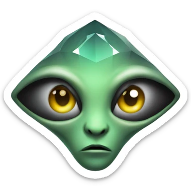 Alien with diamond shaped head an muti   sticker