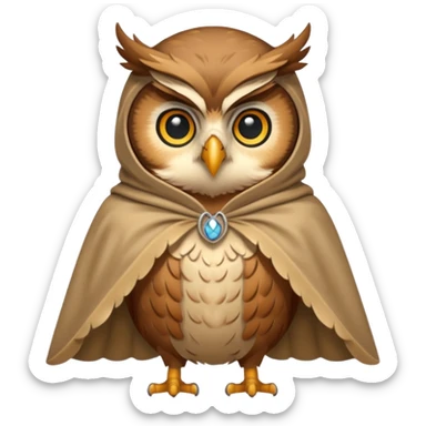 owl in beige cloak sticker