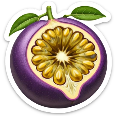 A passion fruit sticker