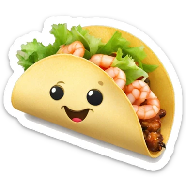 Shrimp taco with beer sticker