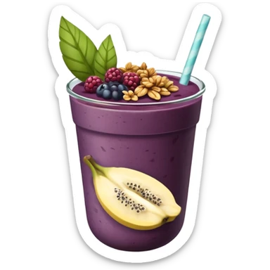 Vaso con açai, que lleve granola plátano arándanos y frutillas sticker