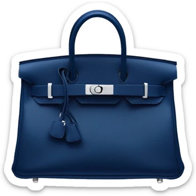 Dark blue hermes birkin bag silver sticker