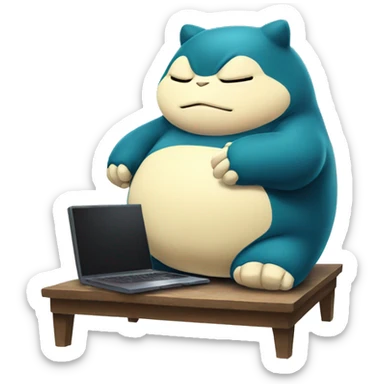 snorlax with computer sticker