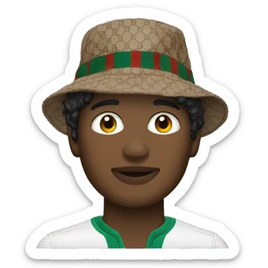 Guy with gucci bucket hat sticker