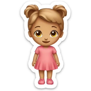 Little girl teddy bear sticker